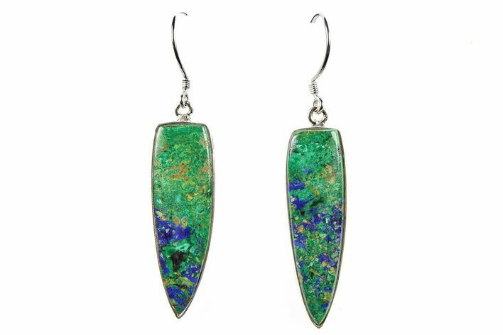 Malachite and Azurite Earrings - Sterling Silver #278883